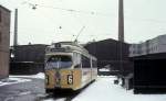 København / Kopenhagen Københavns Sporveje (KS) SL 6 (DÜWAG/Kiepe-GT6 876) København Ø, Østerbro, Ryparken im Februar 1969. - Scan eines Diapositivs.