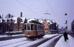 Kbenhavn / Kopenhagen Christianshavns Torv im Dezember 1968: Wegen des Winterwetters ist der KS-Salzwagen, der Arbeitstriebwagen 312, in Betrieb.