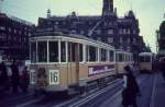 Kbenhavn / Kopenhagen SL 16 (Grossraumtriebwagen 569) Rdhusplads (: Rathausplatz) im November 1969.