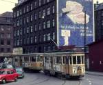 Kbenhavn / Kopenhagen SL 7 (Grossraumtriebwagen 568 + Grossraumbeiwagen 1572) Hyltebro am 18. April 1971.