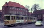 Kbenhavn / Kopenhagen KS SL 5 (KS-Grossraumtriebwagen 569) strigsgade / Wittenberggade am 4. April 1972