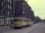 København / Kopenhagen Københavns Sporveje SL 5 (KS-Grossraumtriebwagen 569) Holmbladsgade am 22. April 1972.