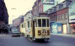 København / Kopenhagen Københavns Sporveje SL 5 (Tw 545) Nørrebrogade / Esromgade im März 1970. - Das rote Zielschild zeigt, dass der Zug zum Betriebshof Nørrebro fährt.