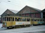 København / Kopenhagen Københavns Sporveje SL 6 (Tw 587 + Bw 1507) Betriebshof Svanemøllen im Dezember 1968. - Scan von einem Farbnegativ. Film: Kodacolor X.