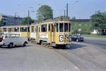 København / Kopenhagen Københavns Sporveje SL 6 (Tw 574 + Bw 15xx) Østerbro (København Ø), Hans Knudsens Plads im Juni 1968.