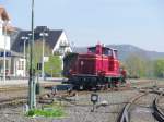 Dampfbahn Frankische Schweiz V 60 114 der DFS im Bahnhof Ebermannstadt am 24.4.2010 