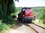 Dampfbahn Frankische Schweiz V 60 114 wartet auf Weiterfahrt bei den Fotoz�gen der DFS am 10.7.2010