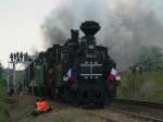 Die tschechische Dampflok 313 432 f�hrt an. Dampflokparade Wolsztyn, 1.5.2010 ...
