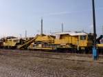 Schotterbettreinigungsmaschine RM 80 der DB Netz Instandsetzung, am 23.03.10 im ...