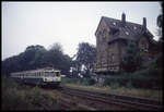 Akku Triebwagen 515591 machte am 16.9.1995 noch einmal im Rahmen einer Sonderfahrt Station im Bahnhof Neanderthal.