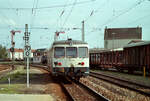 Einzelner DB-Akkuzug 515 019-8, Nördlingen. Sommer 1984