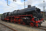 Die Dampflokomotive 011 075-9 Anfang Juli 2019 auf dem Gelände des Bahnbetriebswerkes in Altenbeken.