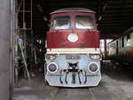 131 072 hat nach ihrer Dienstzeit im Eisenbahnmuseum Arnstadt ein neues Zuhause gefunden.Aufnahme vom 30.Mai 2020.