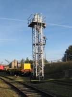 Besandungsturm des BW Arnstadt historisch, in Thringen, im frhen Morgenlicht des 16.09.2012.