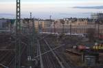 Blick von der Berliner Brücke auf Halle P.31.01.2016 08:40 Uhr.