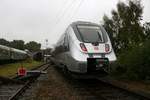 1442 173/673 (Bombardier Talent 2) der S-Bahn Mitteldeutschland (MDSB II | DB Regio Südost) steht im ehemaligen Bw Lutherstadt Wittenberg anlässlich der jährlichen Bahnaktionstage und kann von innen besichtigt werden. [24.9.2017 | 11:55 Uhr]