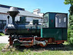 Die 1929 bei Krauss gebaute Dampflokomotive 2  Grüner Heiner  war Anfang Juni 2019 etwas Abseits im Bayerischen Eisenbahnmuseum Nördlingen abgestellt.