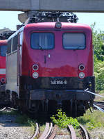 Die Elektrolokomotive 140 856-6 stammt aus dem Jahr 1973 und ist im Bayerischen Eisenbahnmuseum Nördlingen ausgestellt.