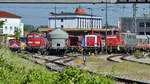 Blick auf den westlichen Gleisbereich des Eisenbahnmuseums in Nördlingen.