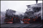Unter Dampf stehen 997245 neben 996102 am 27.3.1999 im BW Wernigerode.