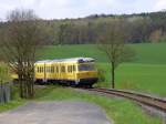 719 001 am 04.05.2008 in der Kurve beim Gebenbacher Klrwerk.