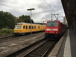 Der Streckennetz prüfzug 719 501 aus Minden steht am 03.10.16 auf einem Abstellgleis in Stuttgart hbf.