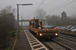 Hinter dem einen GAF fuhr im Blockabstand nochmals ein GAF, diesmal aber anderst rum, am 12.12.2013 bei dichtem Nebel durch Orschweier gen Norden.