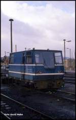 Ein sehr originelles Fahrzeug stand am 14.2.1990 im Bahnhof Wernigerode.