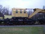 Ein alter Gleisbaukran in Technik Museum Speyer am 19.02.11 er war in GLB Hanau stationiert und bei der DB in Frankfurt zugelassen.