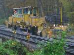 97 16 40 514 18-0 Schotterplaniermaschine SSP 110 der Gleisbaufirma Swietelsky auf der KBS 980 am 30,10,2005 in der Nhe von Neuoffingen