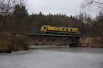 97 86 12 501 10-3 Ultraschallschienenprfzug SRS200 am 03.03.2011 bei Rthenbach    