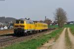 Ein Messzug geschoben von 218 392 Richtung Amberg begegnete mir am 03.04.2014 beim Kirchenblick in Sulzbach-Rosenberg.