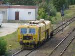 Gleisstopfmaschine 08-275 UNIMAT 35 bei Arbeiten im Bahnhof Grevesmhlen; [16.09.2012]