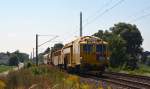 Die gelbe Gefahr rollte am 23.08.15 in Form einer Stopf-und Profiliermaschine durch Jeßnitz Richtung Dessau.