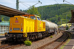 
Die 203 302-5 (92 80 1203 302-5 D-DB) der DB Netz AG, ex DR 202 555-9, ex DR 112 555-8, ex DR 110 555-0, schiebt nun am Endes des Zuges, am 10.06.2016 den Unkrautspritzzug der Bayer CropScience Deutschland GmbH vom Bahnhof Betzdorf (Sieg) wieder in Richtung Siegen. 

Vorne war 203 301-7 (92 80 1 203 301-7 D-DB) die Zuglok. 

Weitere Infos zu der 203 302-5 unter: http://hellertal.startbilder.de/bild/deutschland~dieselloks~br-203-umbau-dr-v-1001/361398/die-203-302-5-92-80-1203.html