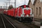 714 010-6 steht mit den Tunnelrettungszug zwischen den Bahnhof und den Bahnbetriebswerk Fulda.