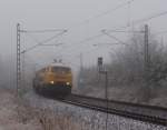 218 287 der Bahnbau Gruppe rollte am 22.01.14 durchs Vogtland.