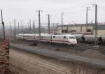 DB Systemtechnik 410 102-8 + 410 101-0 als Messfahrt Richtung Leipzig, am 19.03.2016 am DB Werk Erfurt.