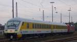 Zwei Gleismesszugwagen der Netz Instanthaltung am 07.09.2010 mit der 120 502-0 stehen in Aachen Rothe Erde.