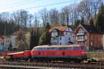 218 272-3 DB mit dem Beilhack Schneepflug 40 80 947 5 204-0 in Kronach am 29.01.2016