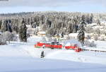 40 80 9475 195-0; 218 456-0 und 40 80 947 5206-5 als NbZ 92670 (Villingen(Schwarzw)-Seebrugg) in Hinterzarten 16.1.21