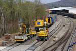 Bauarbeiten zur Elektrifizierung der Südbahn, Streckenabschnitt Biberach - Aulendorf.