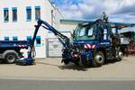 Mercedes Benz Unimog U423 ZAGRO Zweiwege am 10.07.22 beim Hafenfest im Bayernhafen