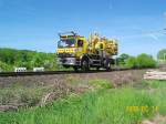 Ein Hubsteigerwagen nach getaner Arbeit kurz vor Feierabend bei Reinfeld. 14.05.08.