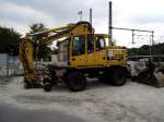 Ein Terex Zweiwegebagger am 24.08.13 in Frankfurt am Main Stadion 