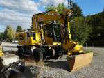 STRABAG Rail Liebherr 922 Litronic am 27.09.15 in Neckargemünd