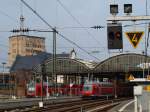 Blick auf den Aachener Hauptbahnhof von Gleis 6.