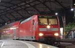 146 026-0 mit der RE10137 nach Hamm in Aachen Hbf, die Lok war nun lnger bei Bombadier um ein Tuning fr die NRW-RE1/5 zu erhalten, welches bis heute allerdings nicht zugelassen ist, 31.10.10