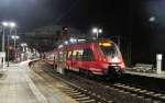 Talent 2 (442 302) (Nachtaufnahme) am Abend des 22.März 2014 im Aachener HBF auf Gleis 8.