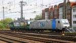 185 680-6 von der Rurtalbahn Cargo (Railpool) und 193 207-8 von LTE stehen im Aachener-HBF abgestellt bei Sonne und Wolken am Nachmittag vom 21.5.2015.